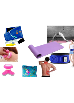5 In 1 Healthy Special Bundle Offer, Xinyan Apple Mini Electric Massager,Health And Safety Electro Thermal Hot Water,Velform Sauna Belt Slimming Healthy Diet Fat Burner Exercise Weight Lose,X5 Super Body Gym Slim Belt,Exercise Light Weight Yoga Mat, BA03